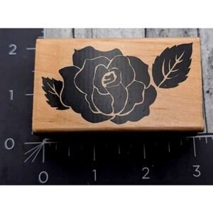 Embossing Arts Rose Silhouette 1087E Rubber Stamp Wood #i58